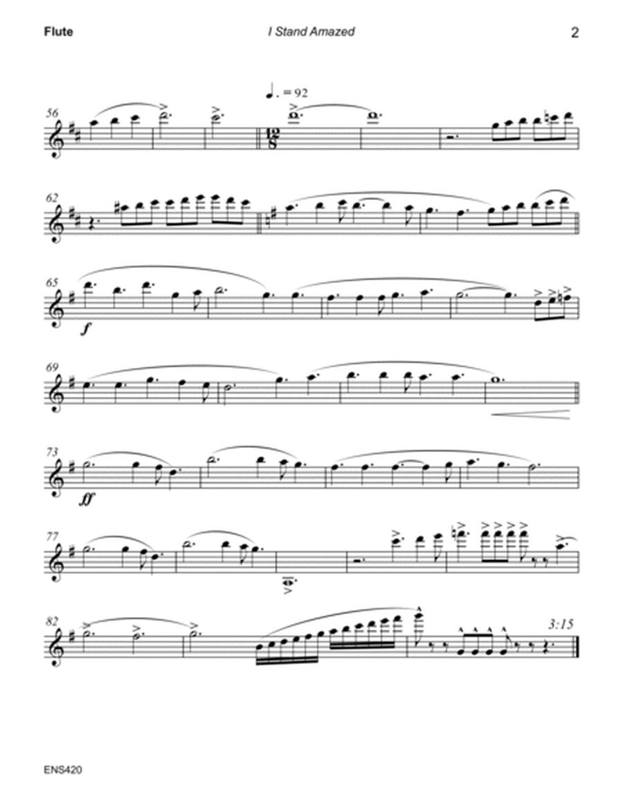 I STAND AMAZED (My Savior's Love) - Mixed Quartet of Flute, Viola (or Clarinet), Trombone & Cello (u image number null