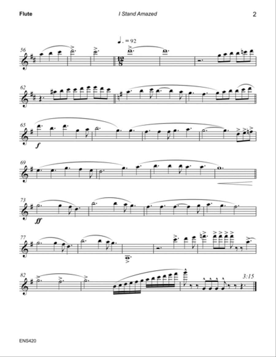 I STAND AMAZED (My Savior's Love) - Mixed Quartet of Flute, Viola (or Clarinet), Trombone & Cello (u Large Ensemble scores gallery preview page 6