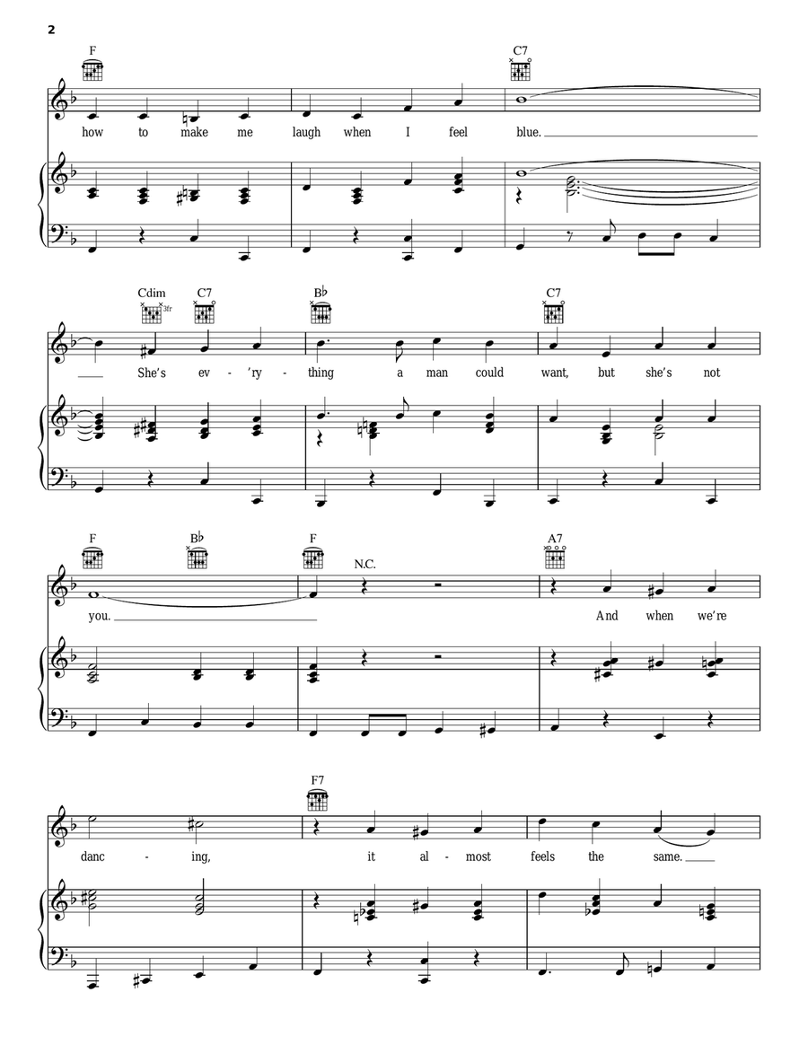 She's Not You Piano, Vocal, Guitar scores gallery preview page 2