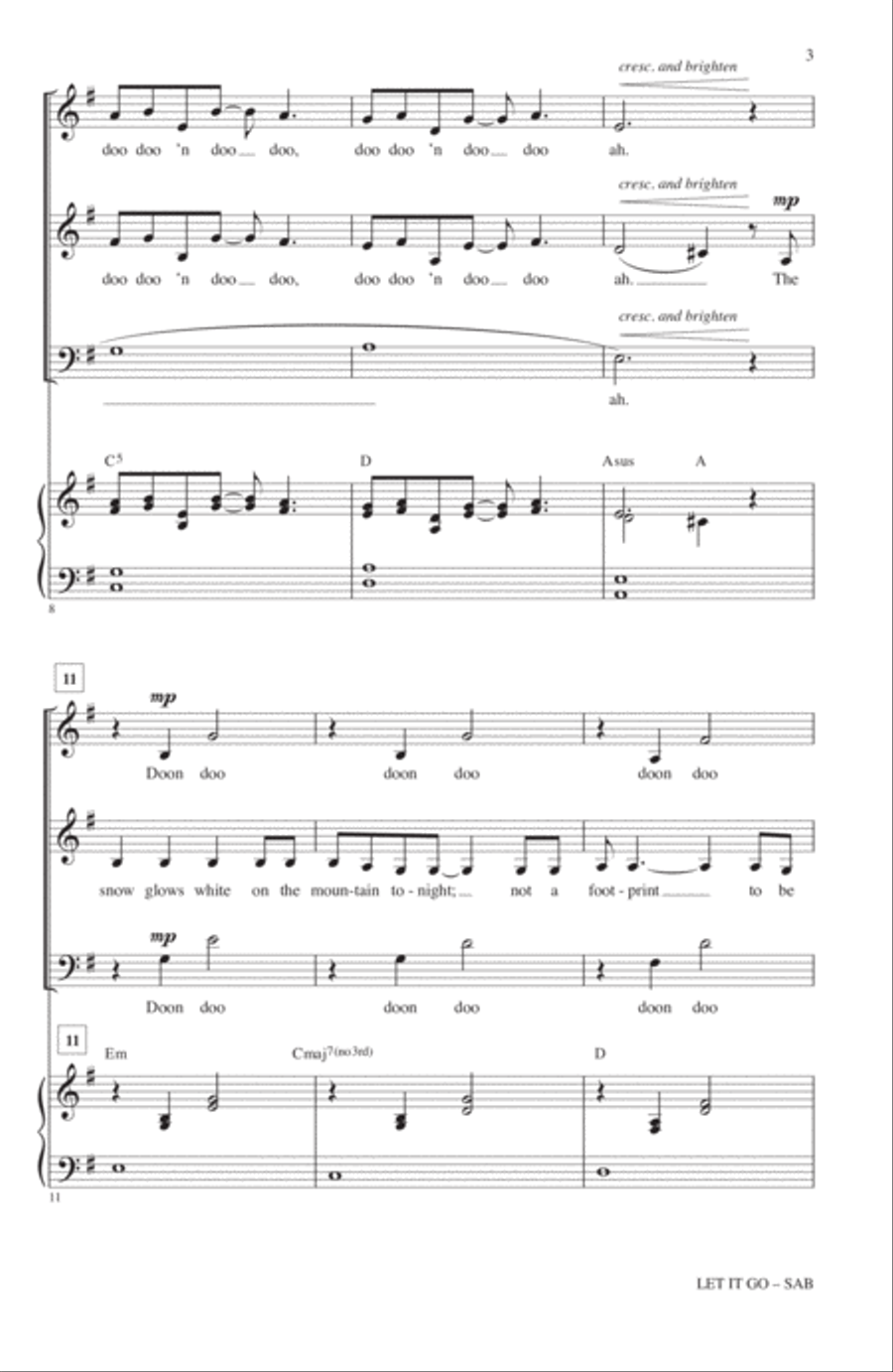 Let It Go (from Frozen) (arr. Roger Emerson) 3-Part scores gallery preview page 2