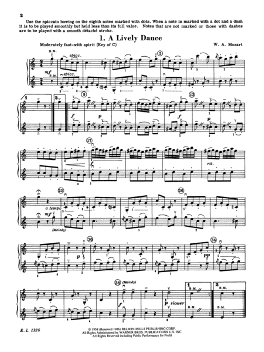 Beautiful Music for Two String Instruments, Book 4 Chamber Orchestra scores gallery preview page 2