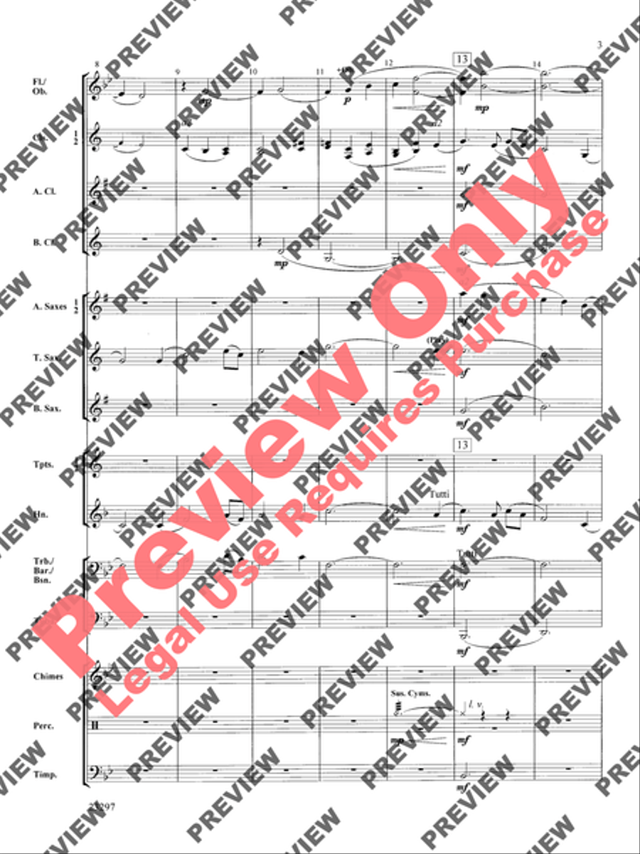 An American Hymntune (Amazing Grace) Concert Band scores gallery preview page 4