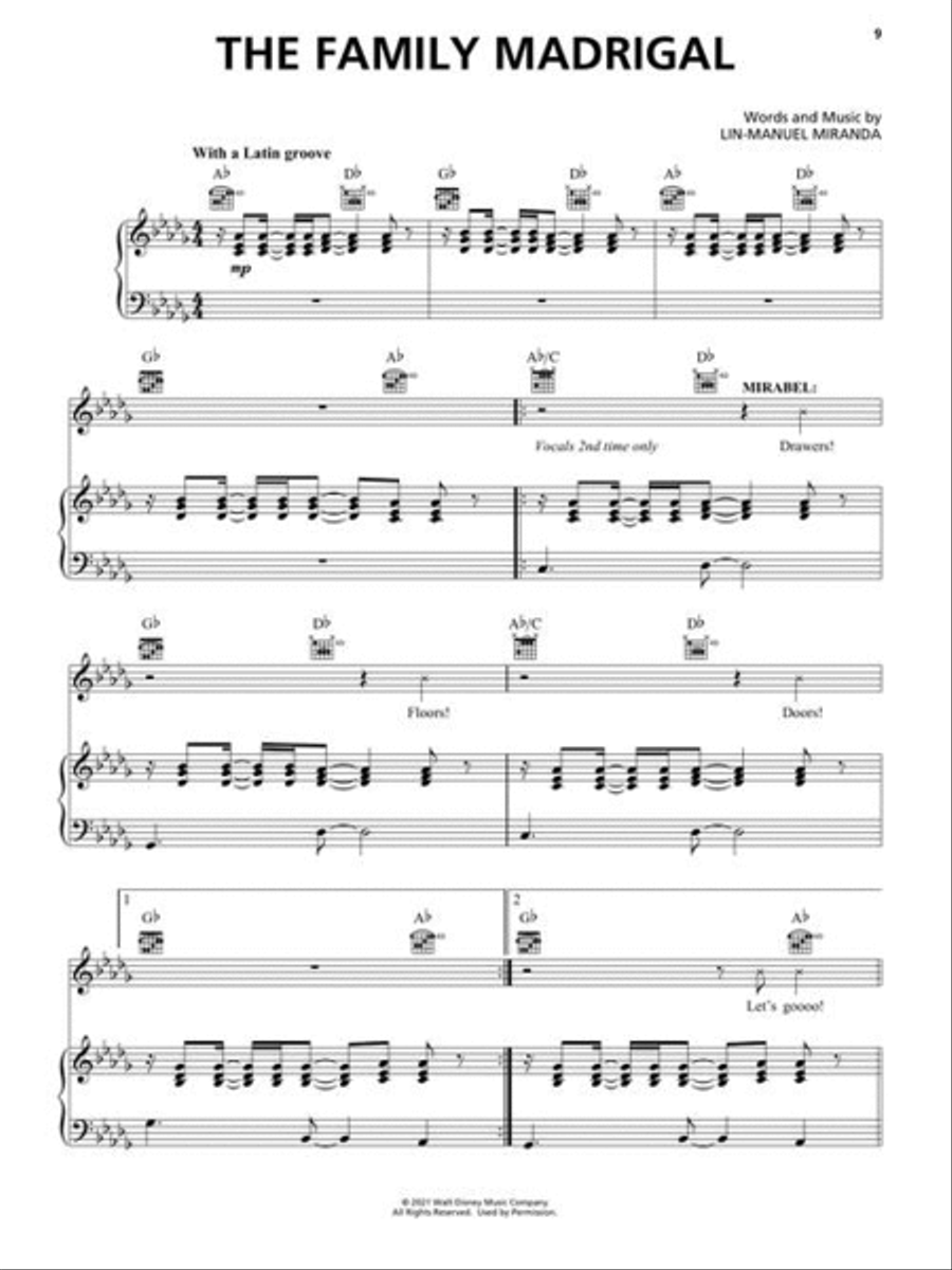 Encanto - Piano/Vocal/Guitar