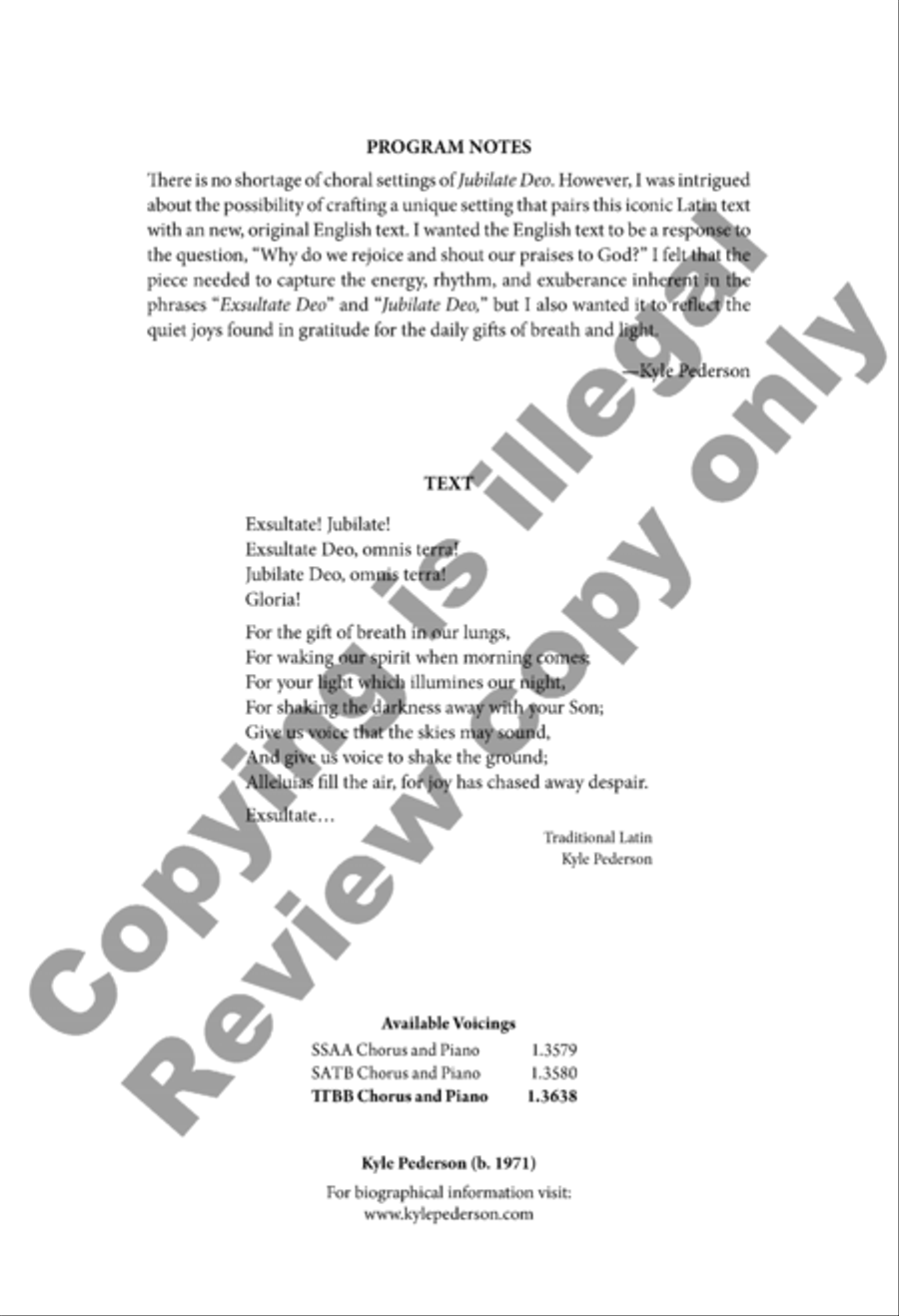 Exsultate! Jubilate! TTBB scores gallery preview page 2