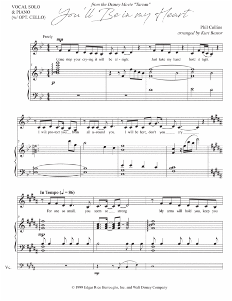 You'll Be In My Heart You'll Be In My Heart Piano, Vocal, Guitar scores gallery preview page 2