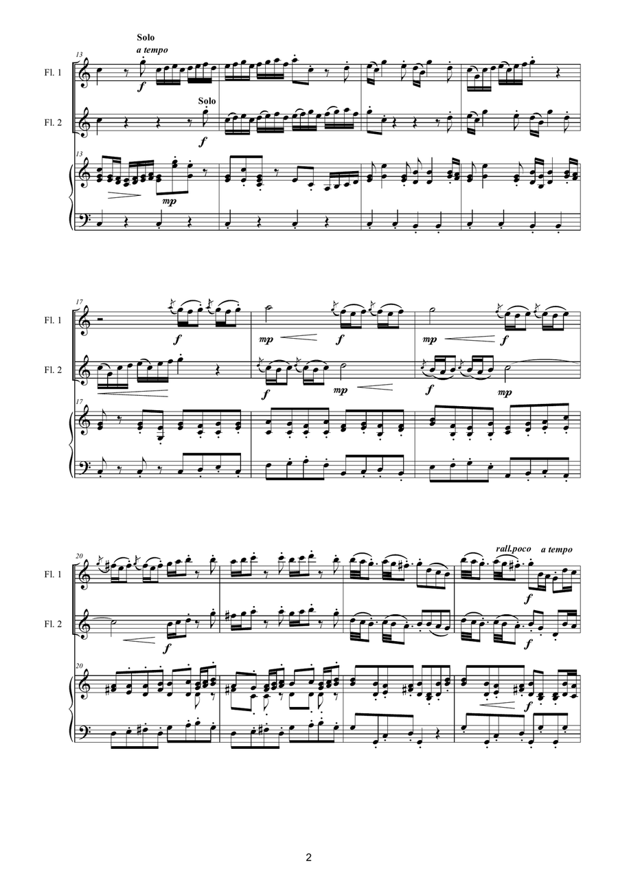 Vivaldi - Double Concerto in C major RV 533 for Two Flutes and Cembalo (or Piano) Flute Duet scores gallery preview page 2