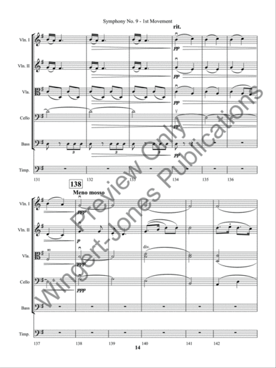 Symphony No. 9 String Orchestra scores gallery preview page 17