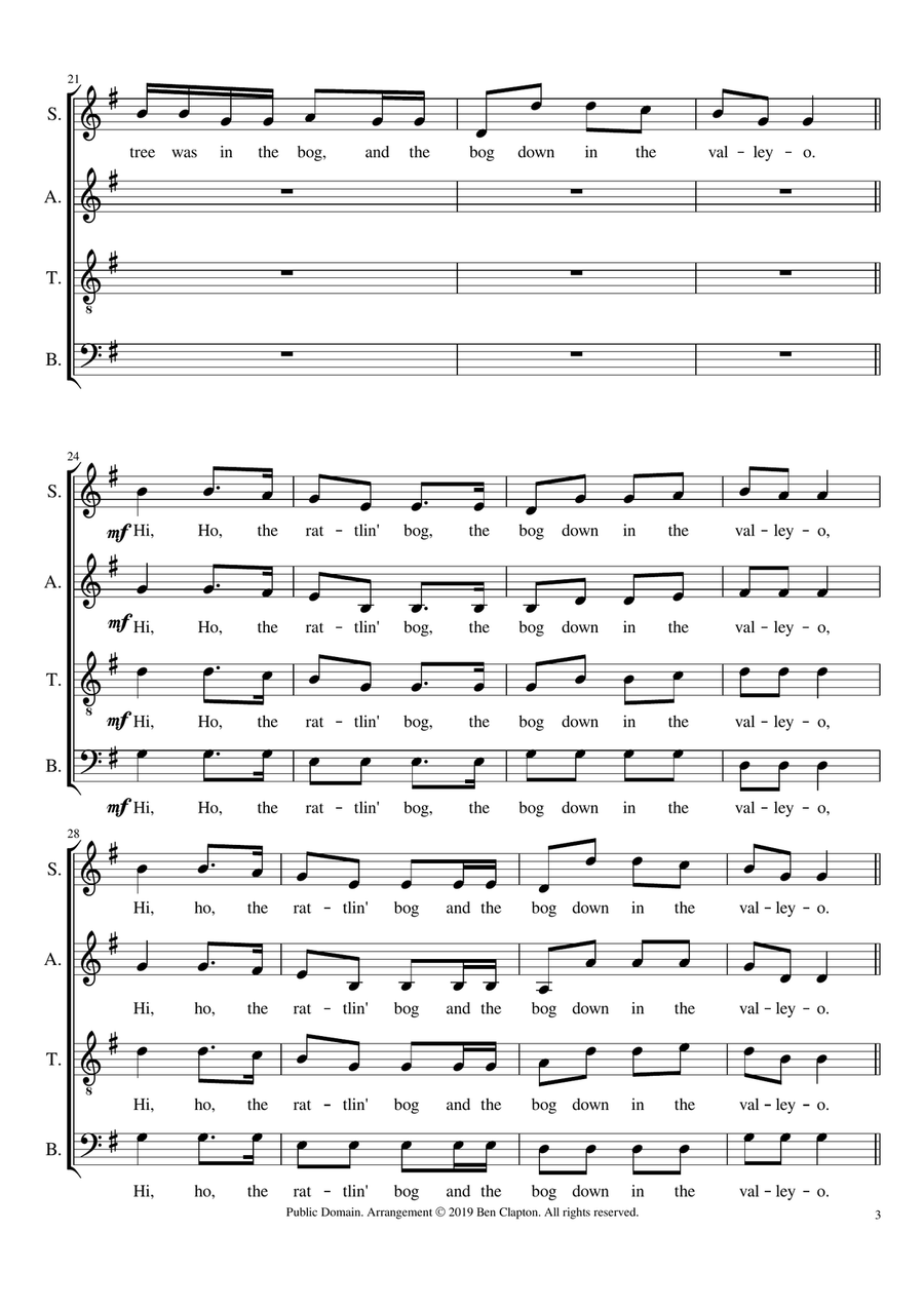 Rattlin' Bog 4-Part scores gallery preview page 3