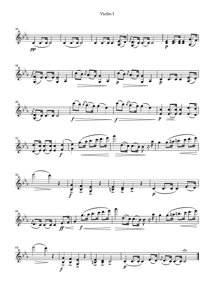 Funeral March – Frédéric Chopin | Violin & Cello Duo Sheet Music String Duet scores gallery preview page 4