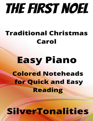 Book cover for The First Noel Easy Piano Sheet Music with Colored Notation