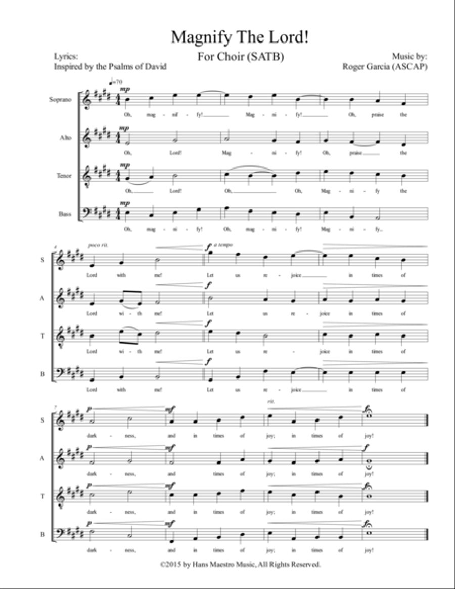 Magnify The Lord (SATB) image number null