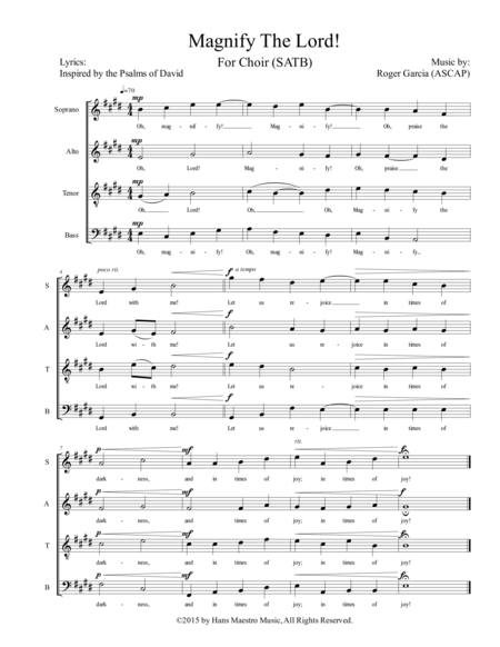 Magnify The Lord (SATB) image number null