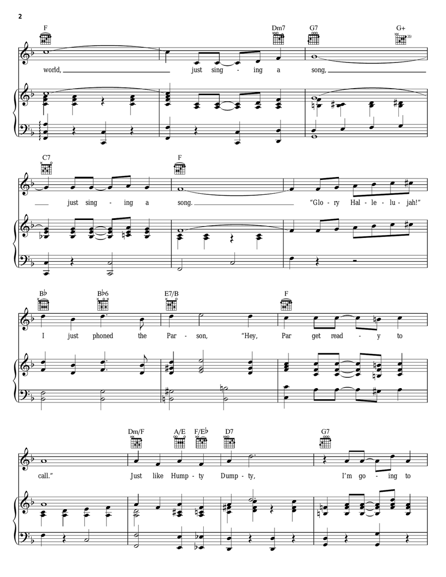 I'm Sitting On Top Of The World Piano, Vocal, Guitar scores gallery preview page 2