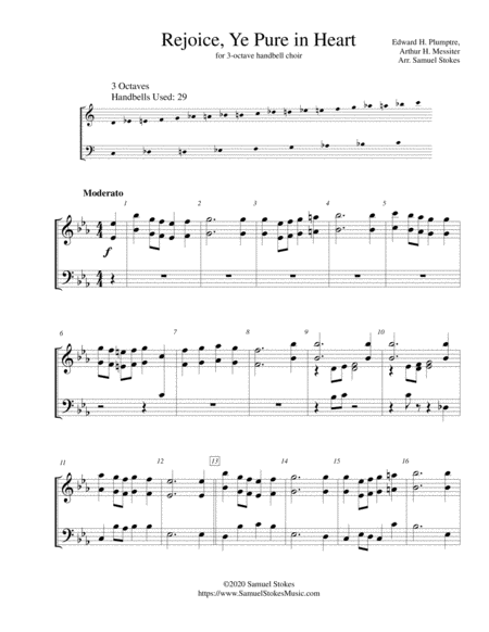 Rejoice, Ye Pure in Heart (Rejoice, O Pilgrim Throng) - for 3-octave handbell choir image number null