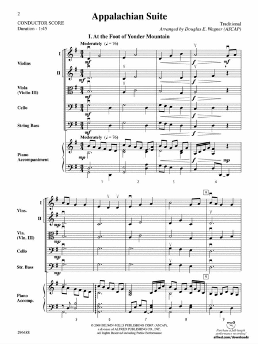 Appalachian Suite String Orchestra scores gallery preview page 2