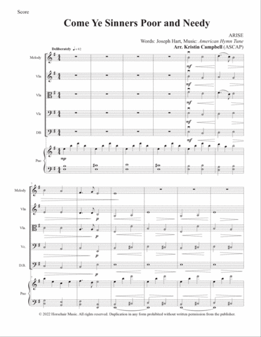 Come Ye Sinners Poor and Needy - Flex Orchestra Small Ensemble scores gallery preview page 3