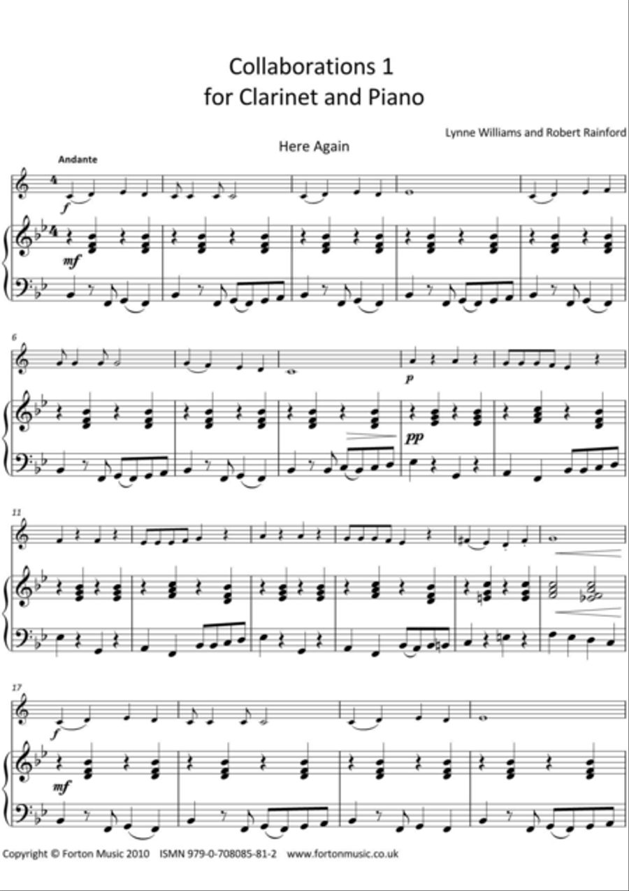 Collaborations 1 for clarinet and piano Clarinet Solo scores gallery preview page 2