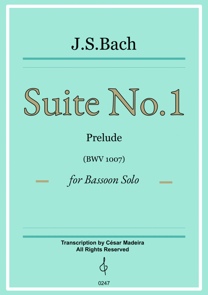 Suite No.1 by Bach - Bassoon Solo - Prelude (BWV1007) image number null