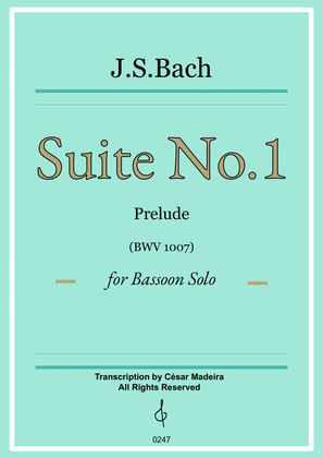 Suite No.1 by Bach - Bassoon Solo - Prelude (BWV1007)