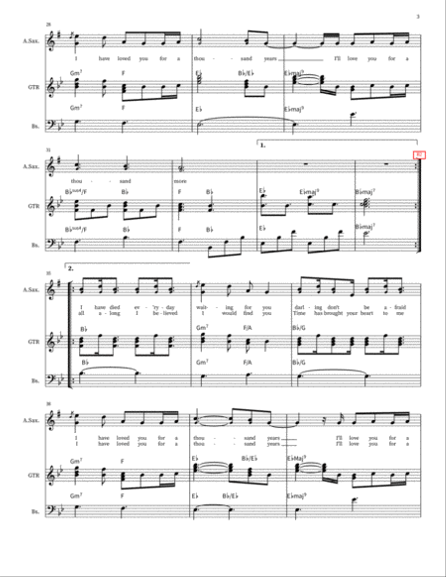 A Thousand Years Small Ensemble scores gallery preview page 3