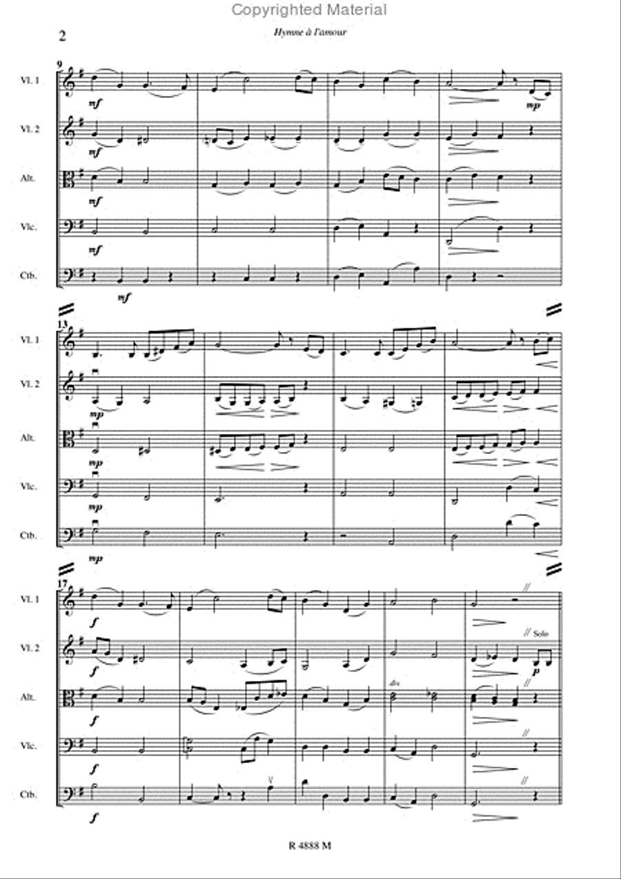 Hymne à l'amour Score scores gallery preview page 3