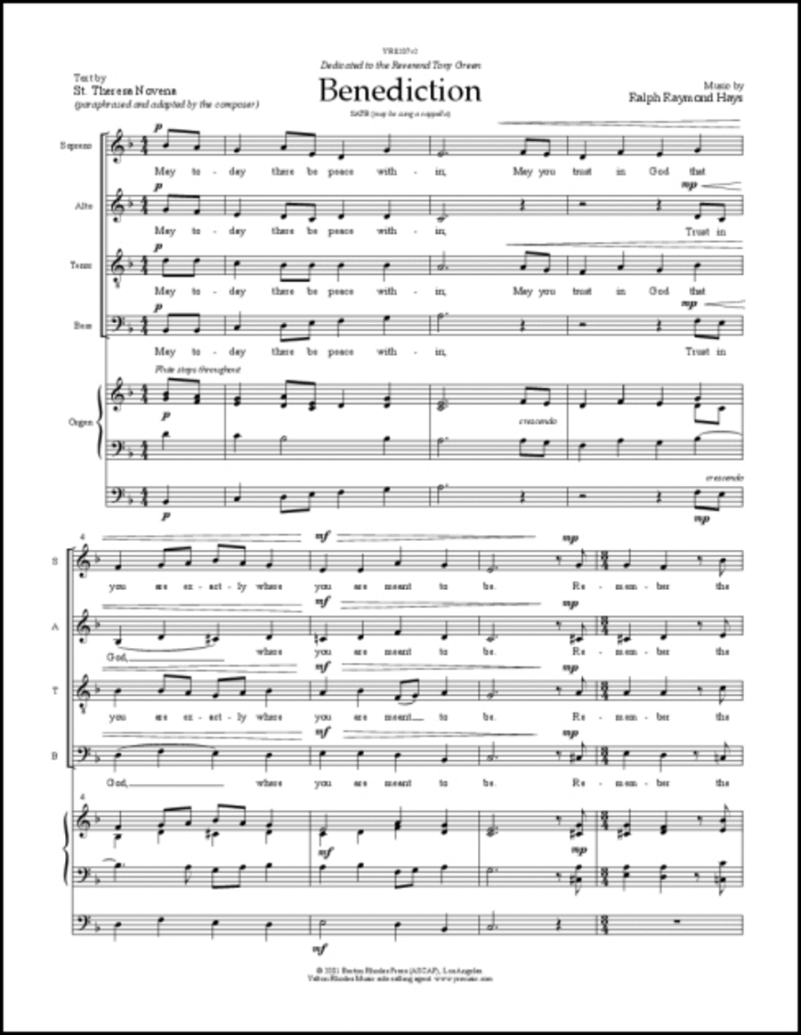 Benediction 4-Part scores gallery preview page 1