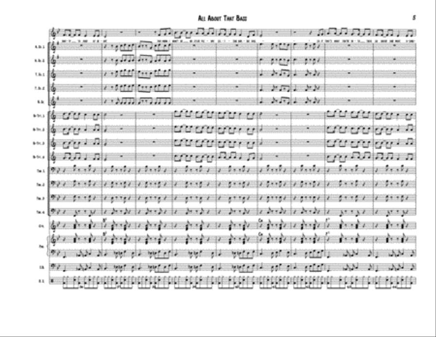 All About That Bass Small Ensemble scores gallery preview page 6