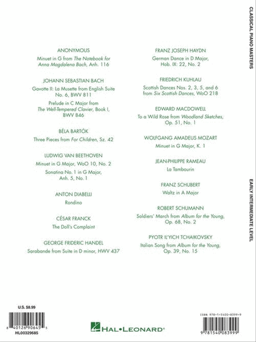 Classical Piano Masters - Early Intermediate Level Piano Solo scores gallery preview page 6