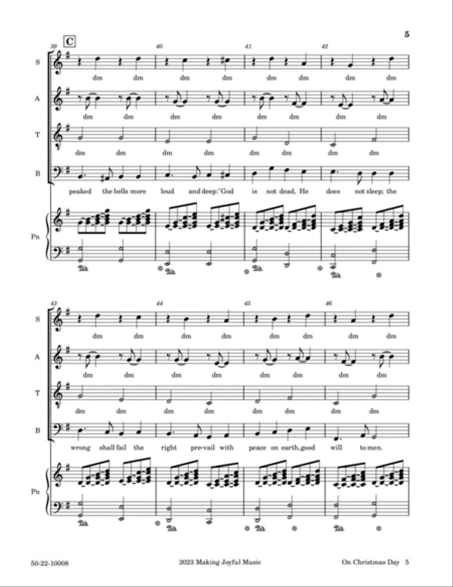 On Christmas Day - SATB divisi Ensemble Divisi scores gallery preview page 5