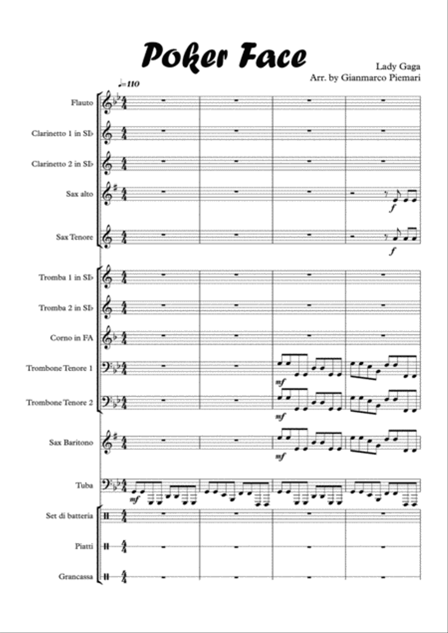 Poker Face Large Ensemble scores gallery preview page 5