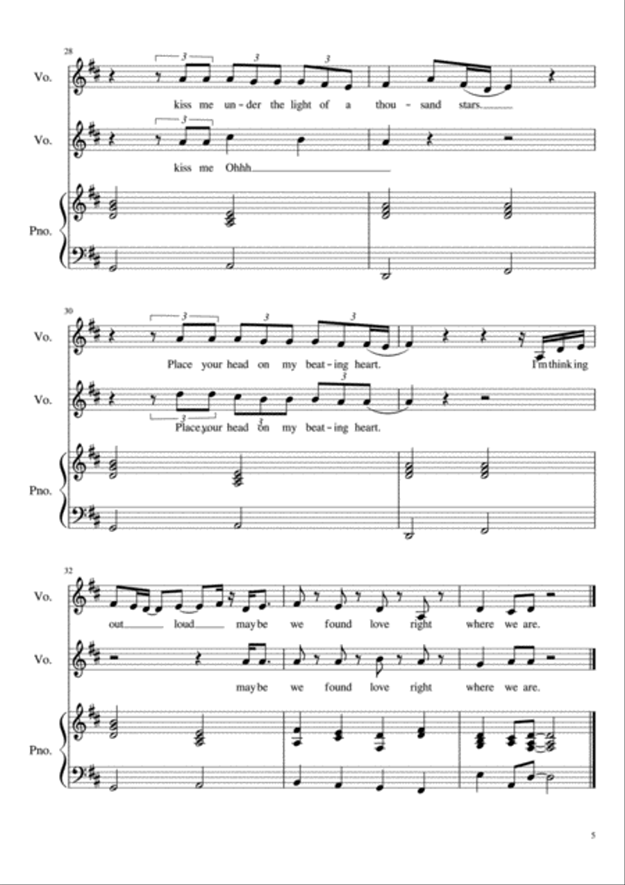 Thinking Out Loud Thinking Out Loud Vocal Duet scores gallery preview page 5