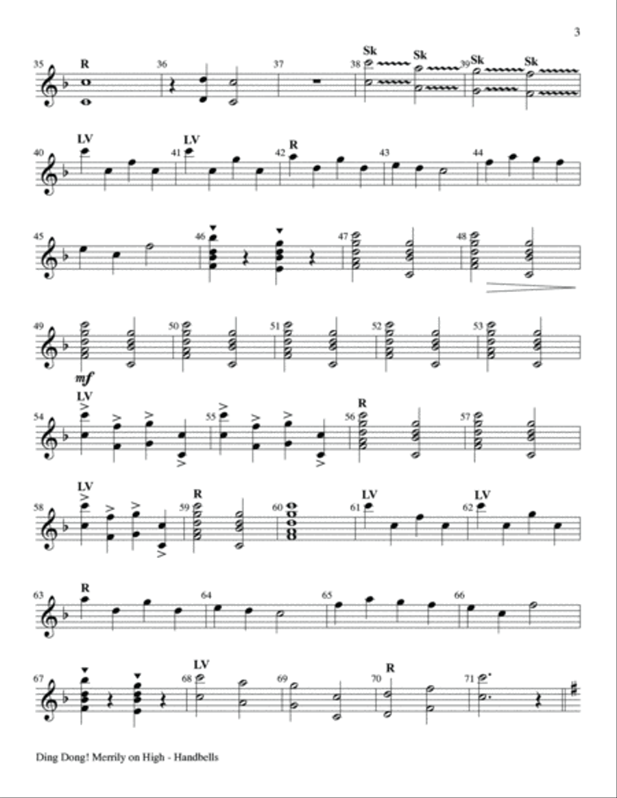 Ding Dong! Merrily on High Unison Choir scores gallery preview page 3