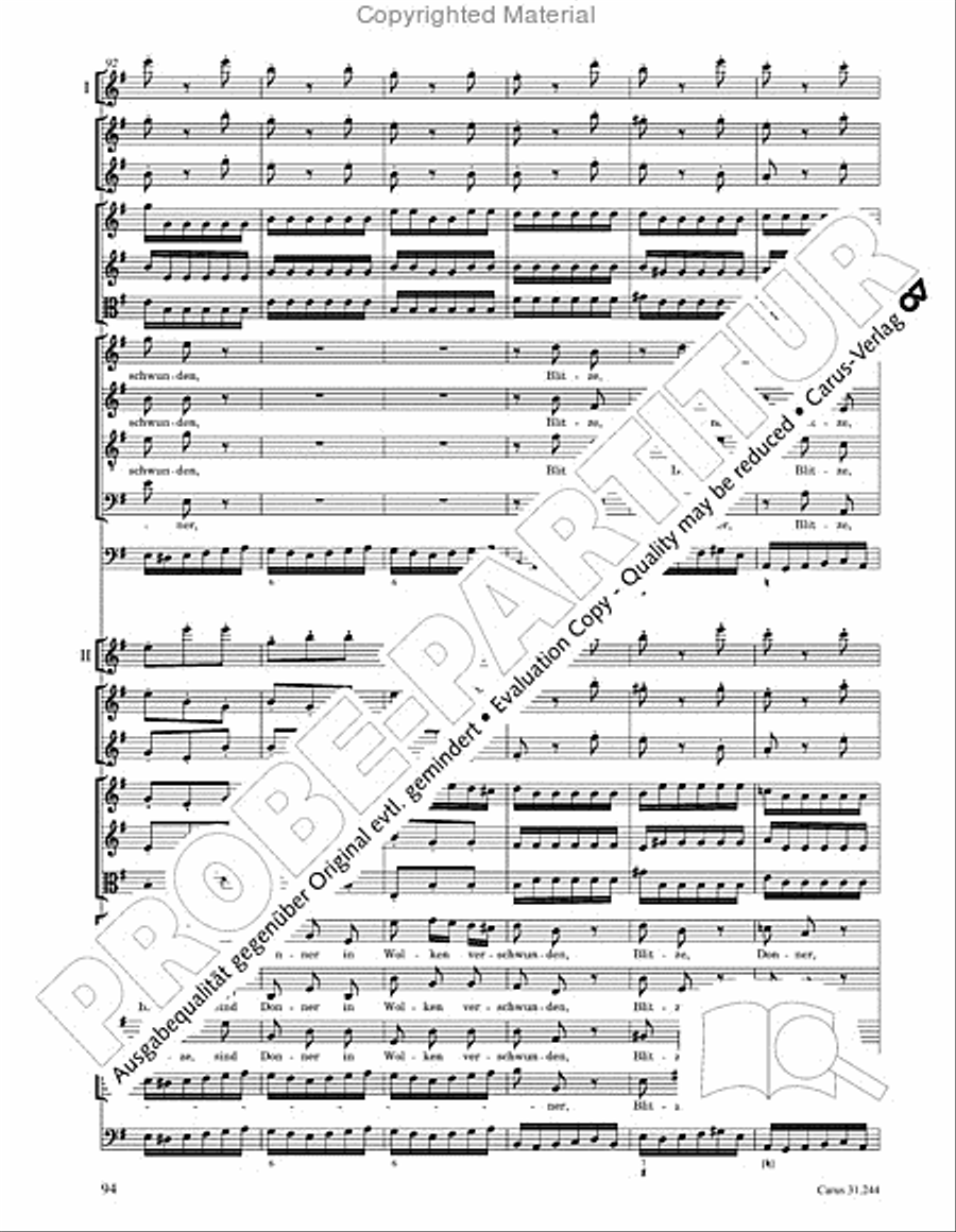 St. Matthew Passion (Matthaus-Passion) 4-Part scores gallery preview page 96