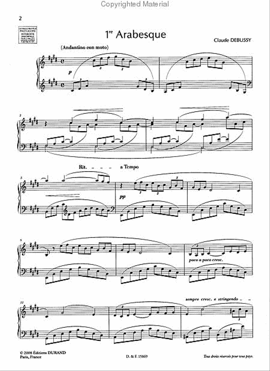 Deux Arabesques Piano Solo scores gallery preview page 2