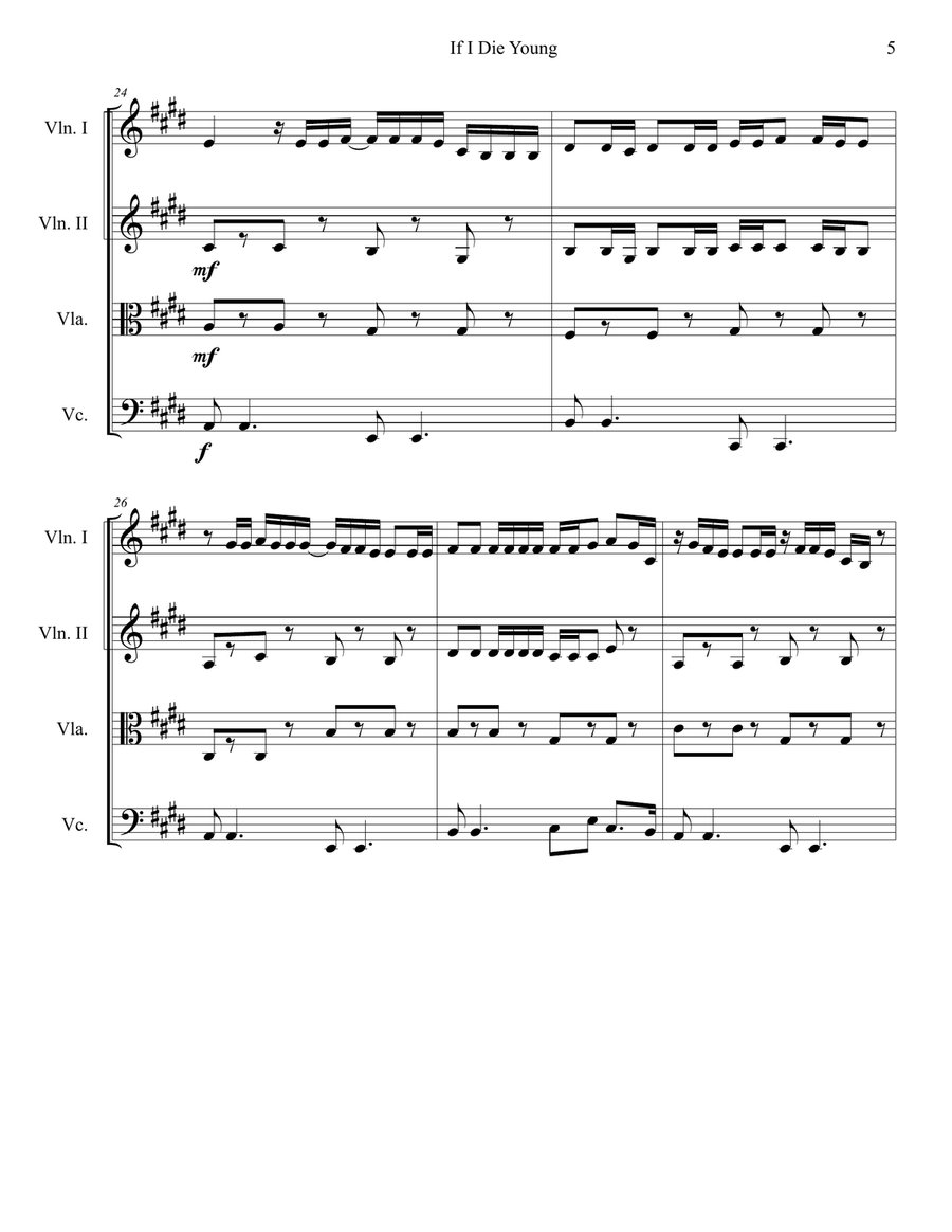 If I Die Young String Quartet scores gallery preview page 5