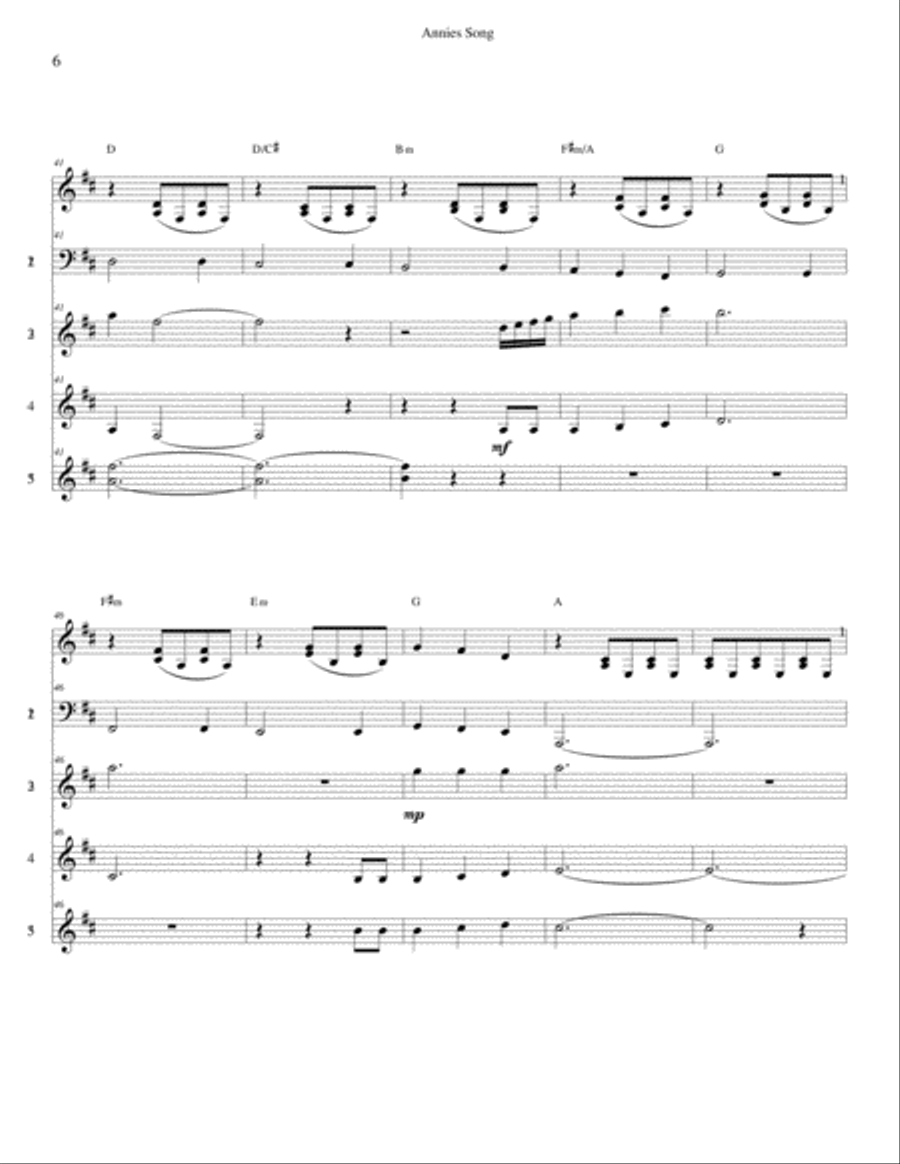 Annie's Song Annie's Song Chamber Orchestra scores gallery preview page 6