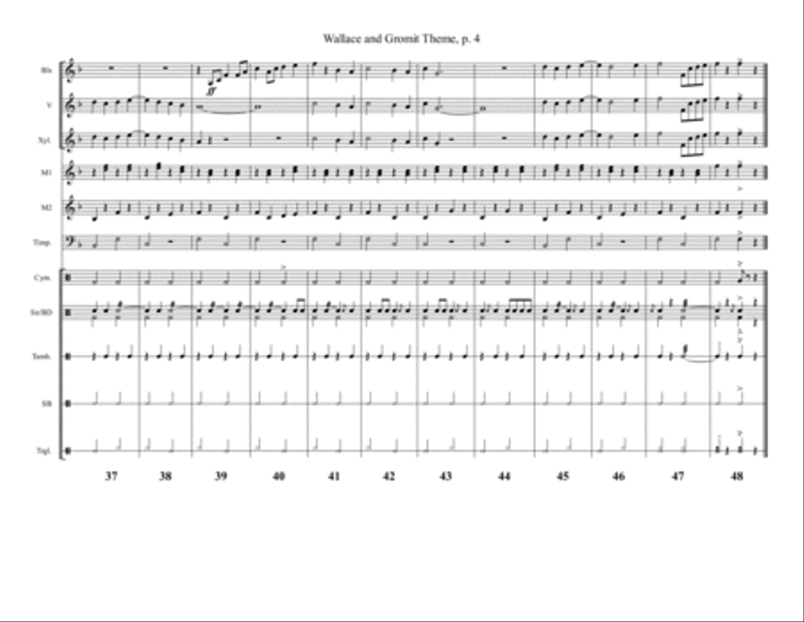 Wallace And Gromit Theme Percussion Ensemble scores gallery preview page 4