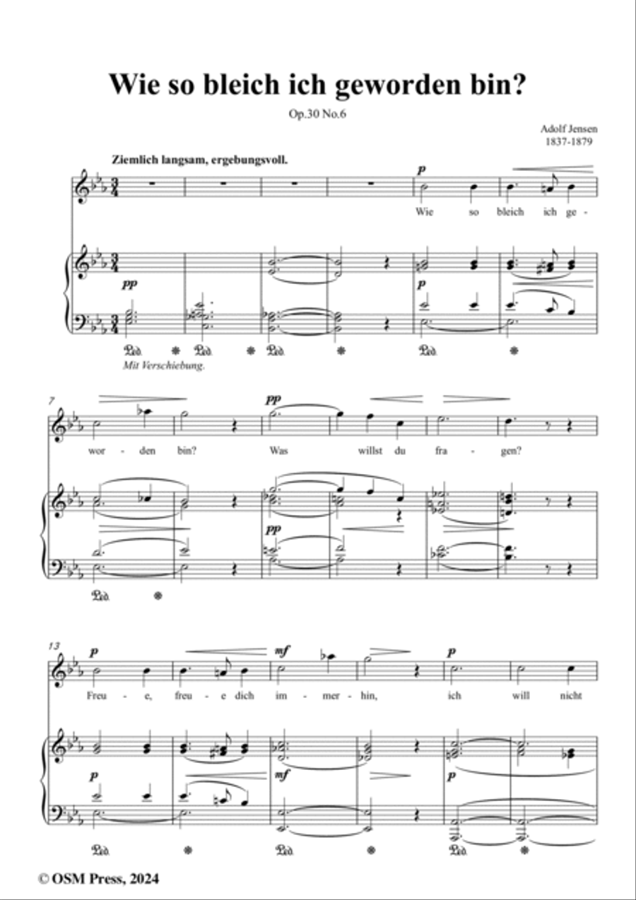 A. Jensen-Wie so bleich ich geworden bin?,Op.30 No.6,in E flat Major Voice scores gallery preview page 2