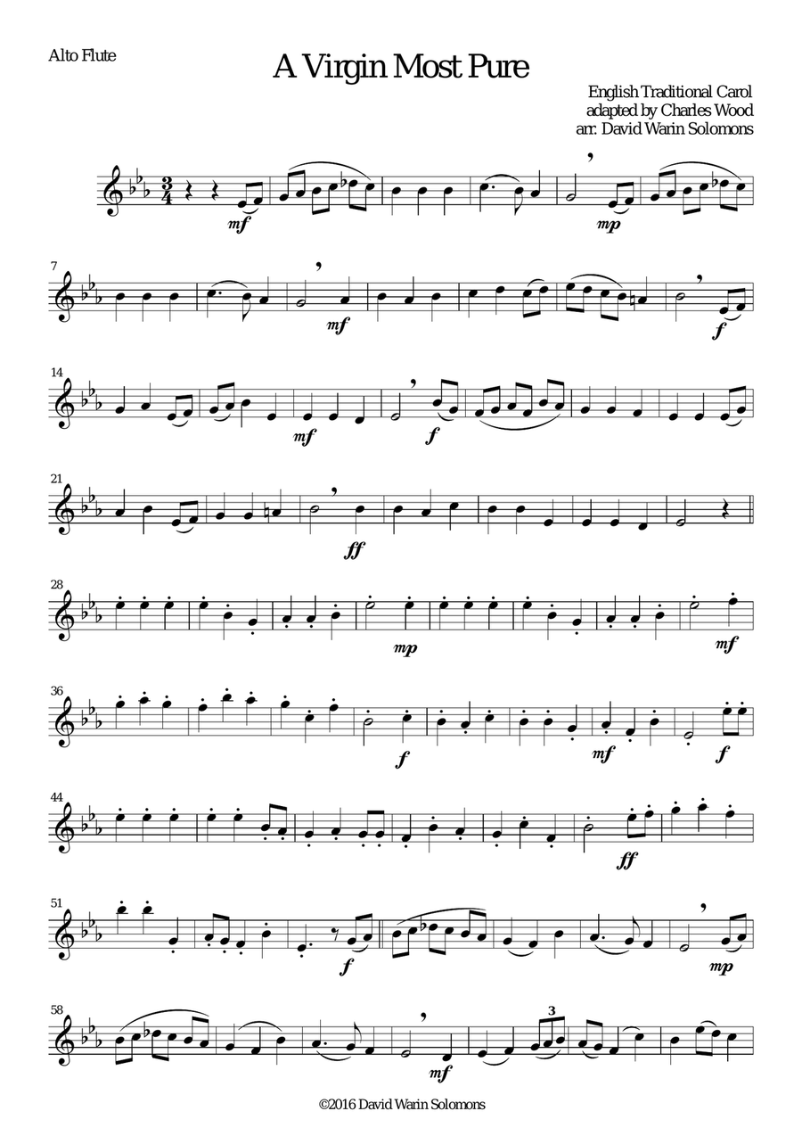 A Virgin Most Pure for flute quartet Flute Quartet scores gallery preview page 5