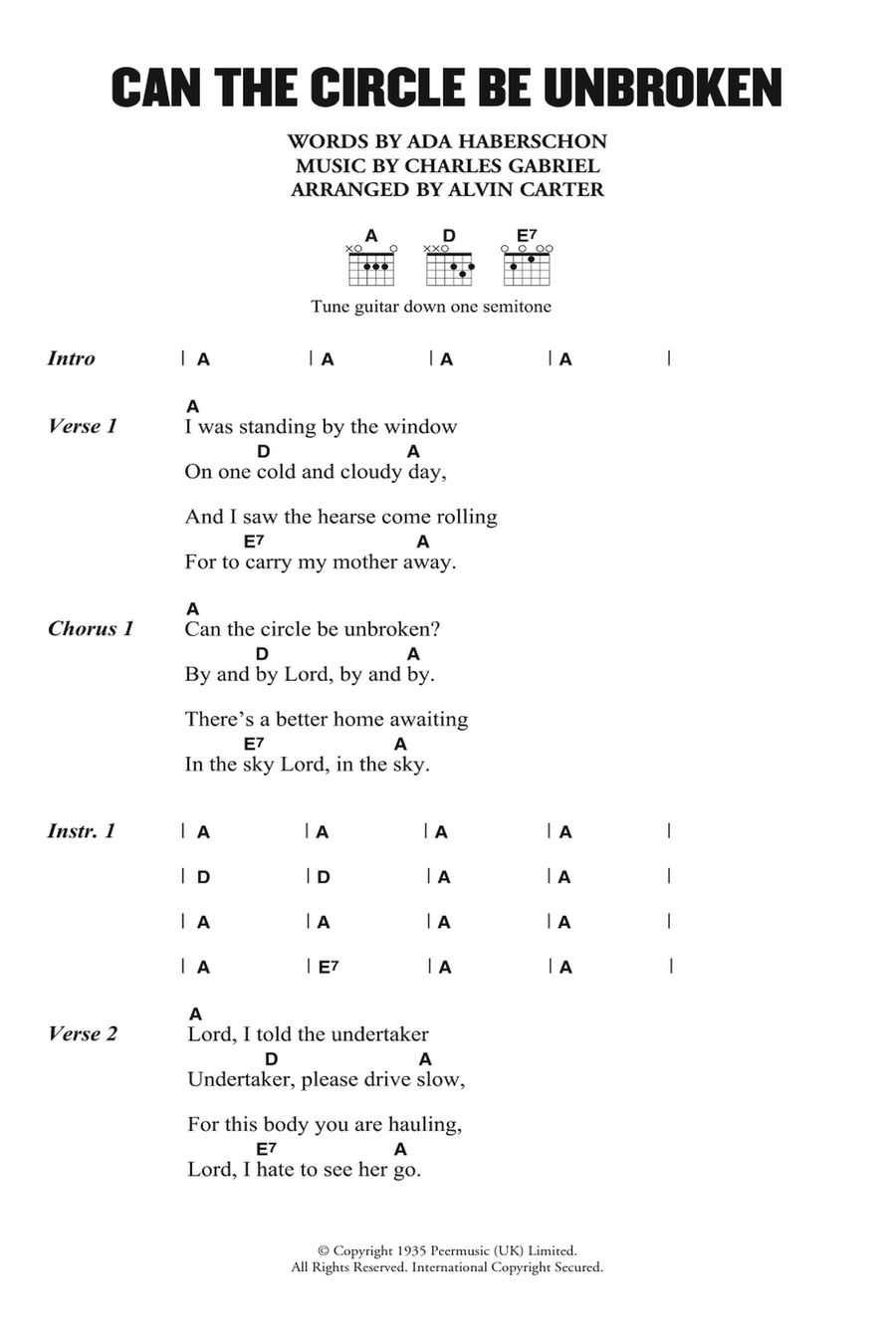 Can The Circle Be Unbroken (By and By) Electric Guitar scores gallery preview page 1