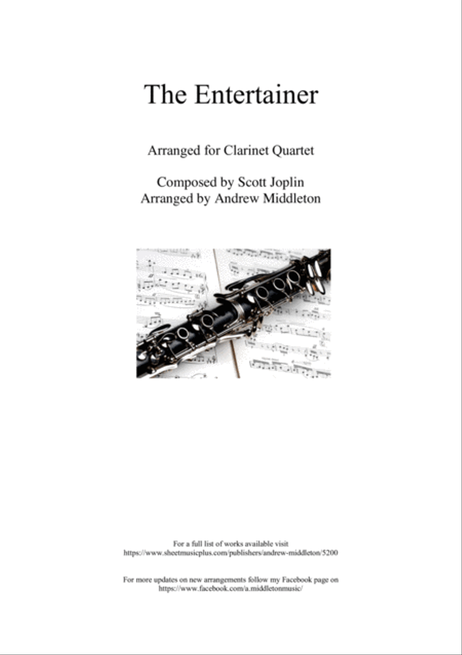 The Entertainer arranged for Clarinet Quartet Clarinet Quartet scores gallery preview page 1