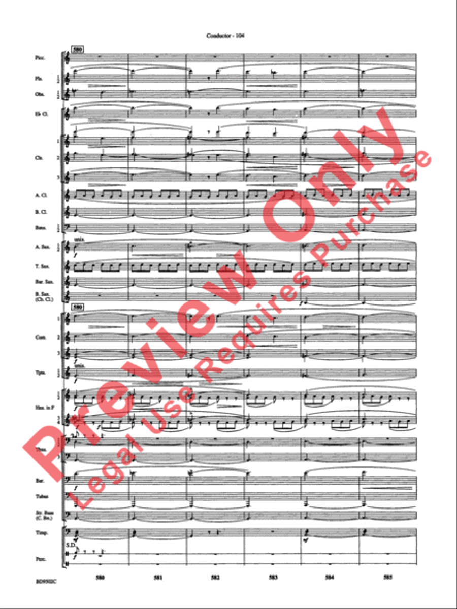 Symphony No. 3 for Band Concert Band scores gallery preview page 107