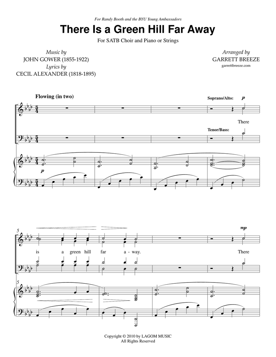 There Is a Green Hill Far Away (SATB) 4-Part scores gallery preview page 2