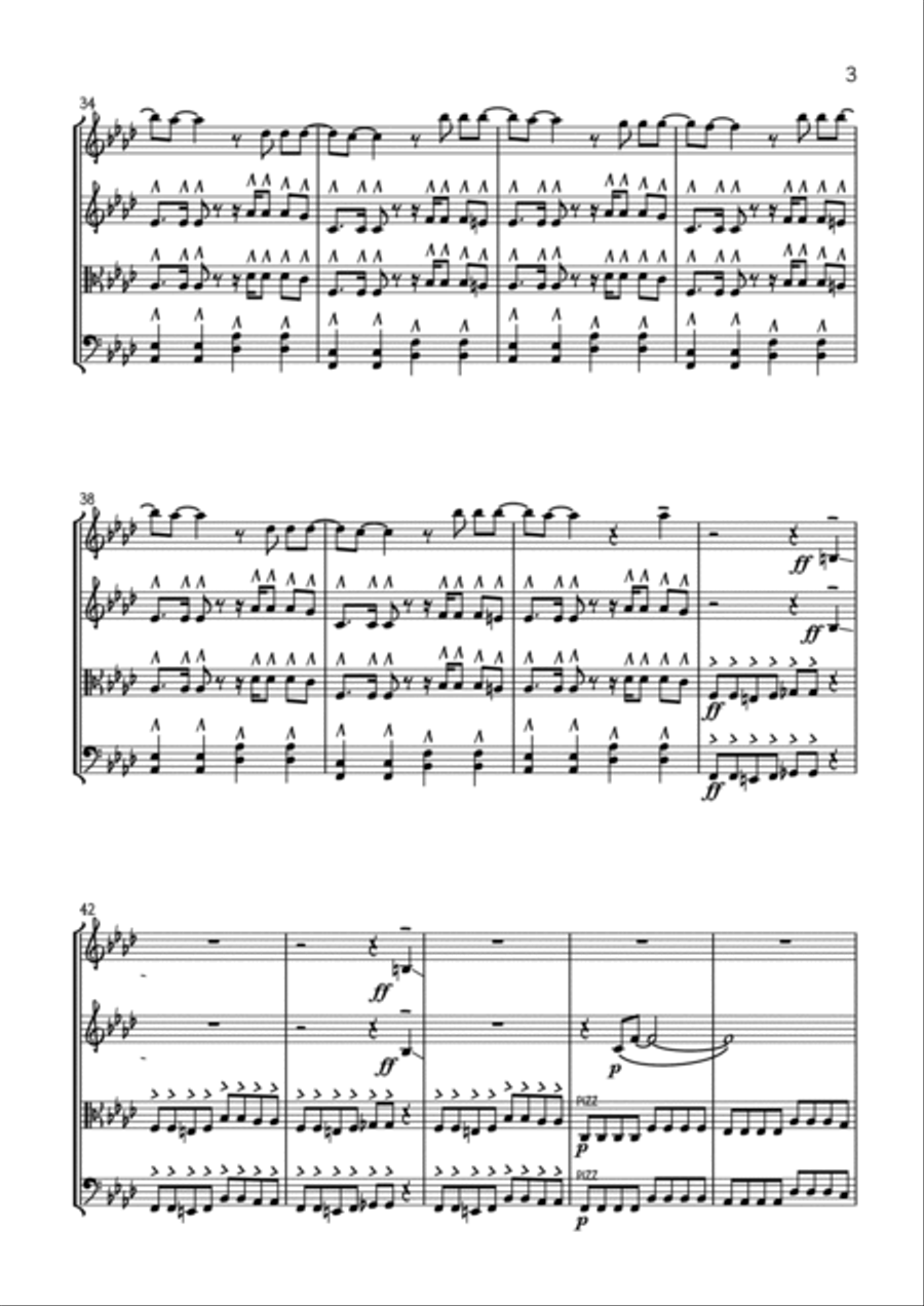 Smells Like Teen Spirit String Quartet scores gallery preview page 3