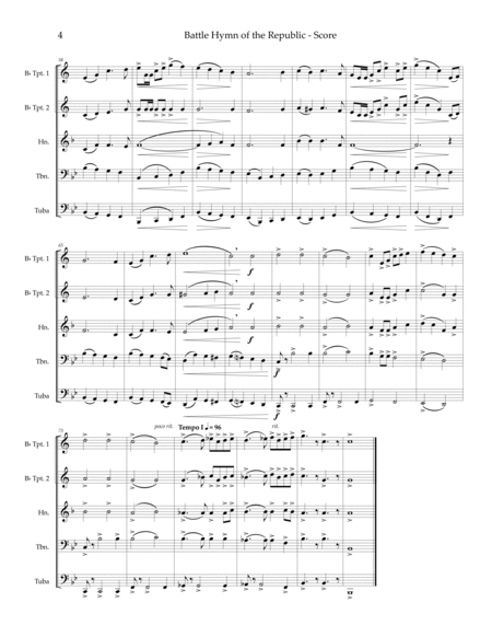 Battle Hymn of the Republic — brass quintet image number null
