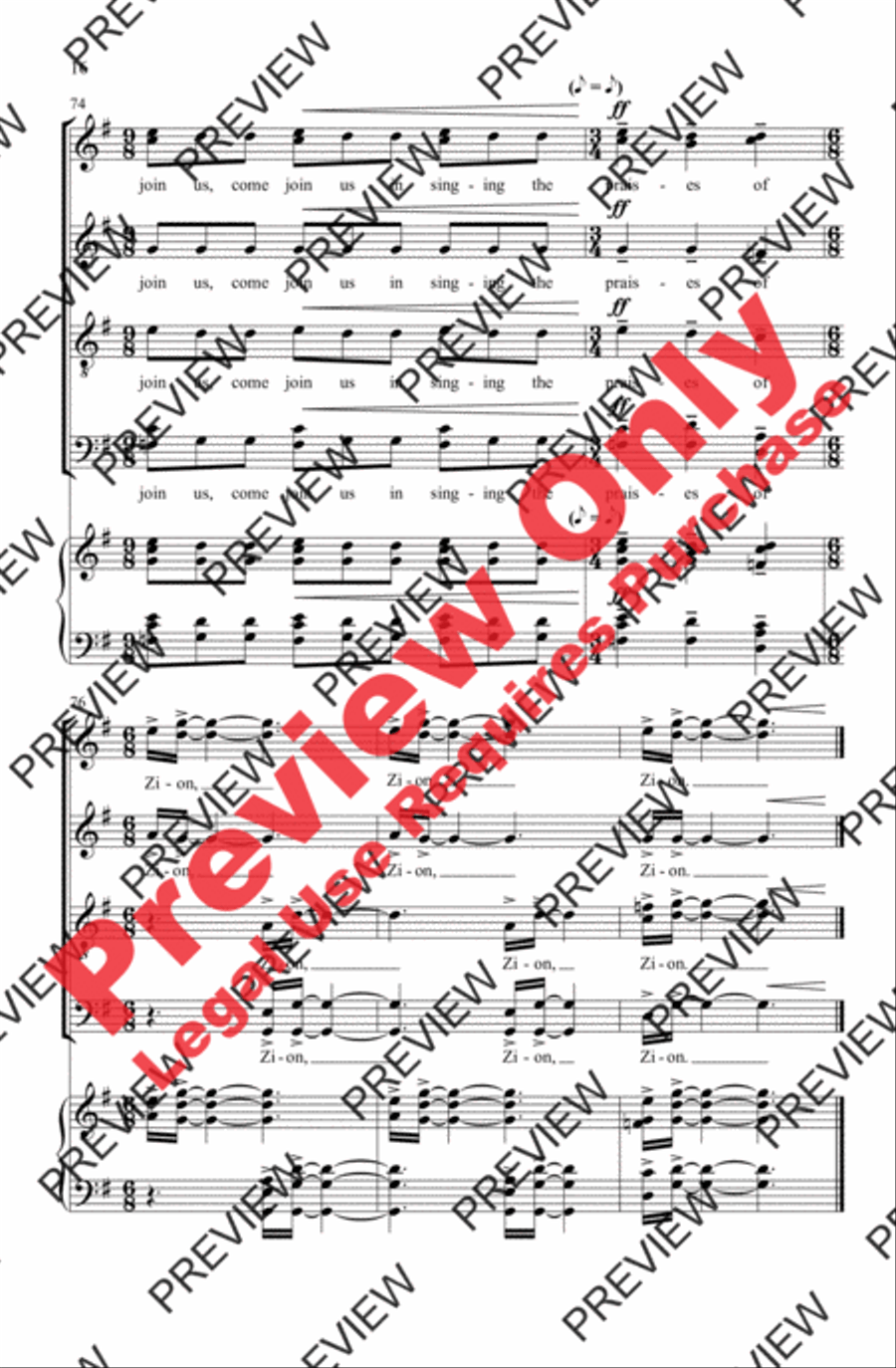 Zion's Walls Zion's Walls 4-Part scores gallery preview page 16