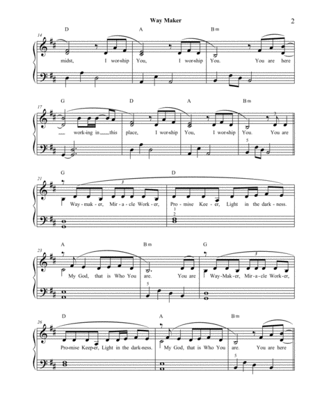 Way maker – Leeland Way Maker (Jesus Image ver.) Sheet music for Piano  (Solo) Easy