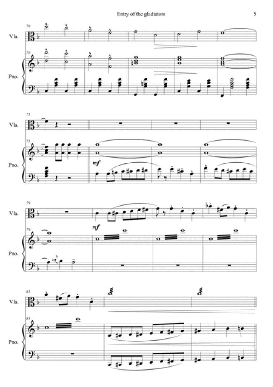 Entry of the Gladiators Viola scores gallery preview page 5