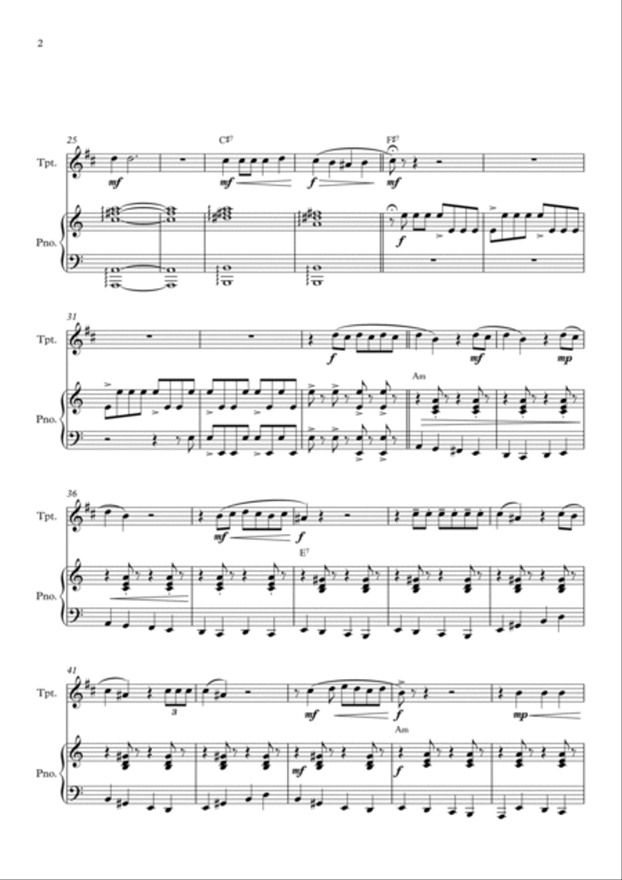 Tu Vuo Fa L'americano Trumpet Solo scores gallery preview page 2