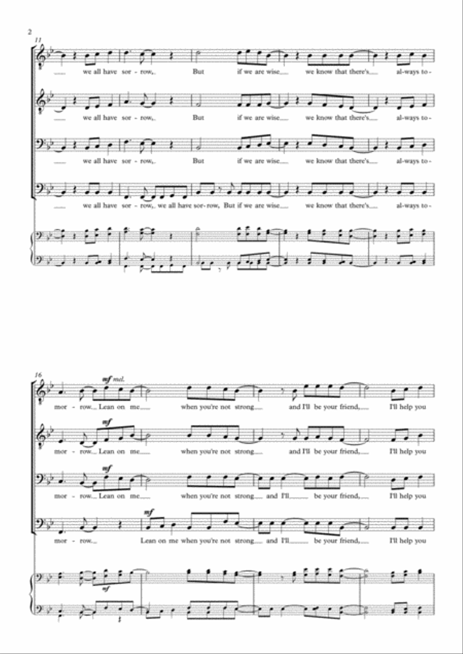 Lean On Me Lean On Me TTBB scores gallery preview page 4